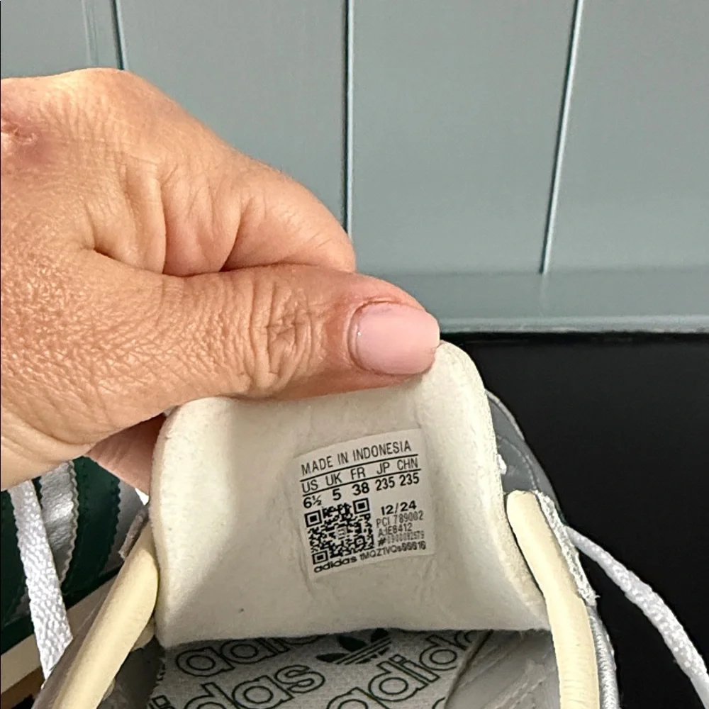 Women’s Silver and Green Adidas Originals Sneakers - Picture 6 of 6